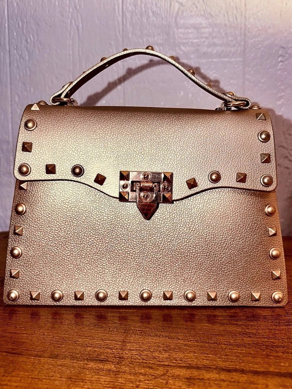 Most Wanted Studded Shoulder jelly Bag in Pink